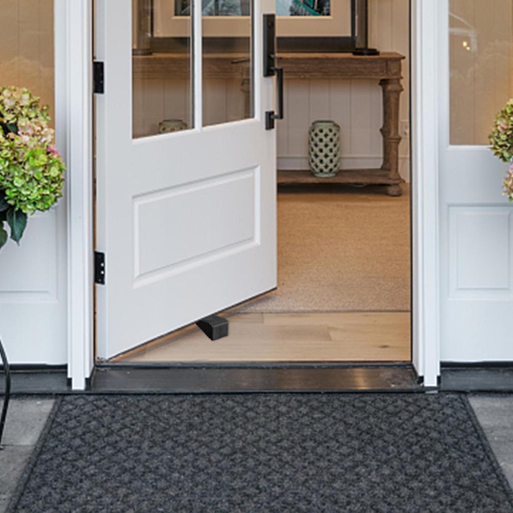 Reusable Shock Absorbent Door Stop Stoppers Safety Plastic Block Wedge Doorstops Home Door Rear Retainer Anti-collision Stoping