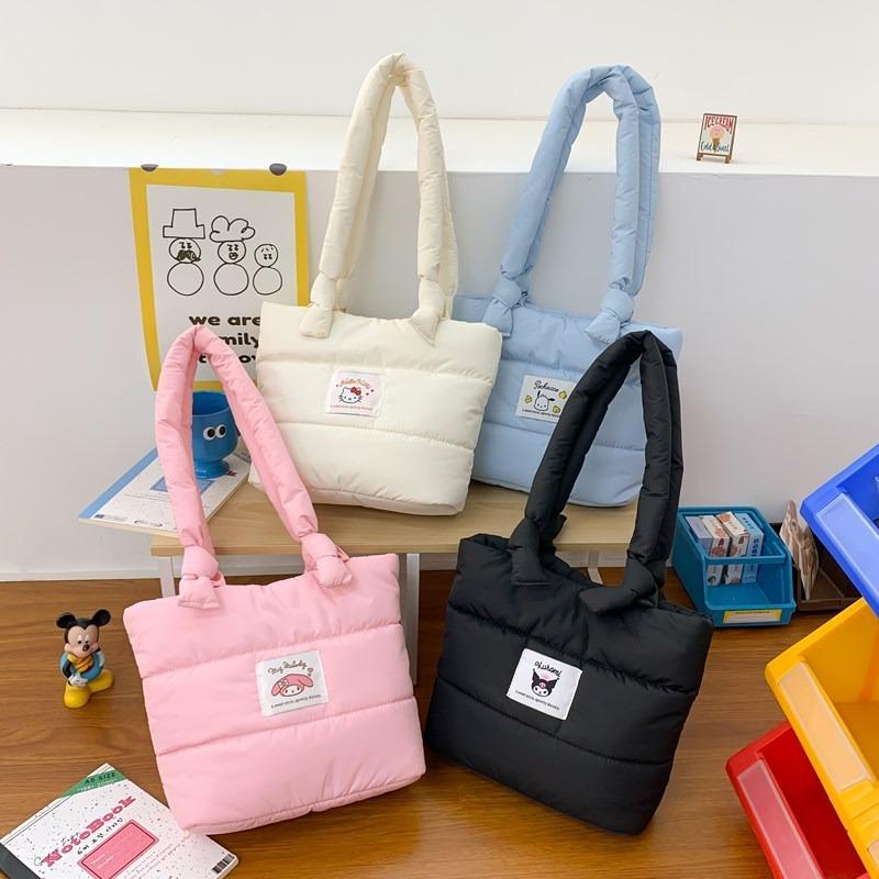 Cute Cartoon Rabbit Down Cloth Handbag Girls Large Capacity New High Value Commuter Shoulder Bag