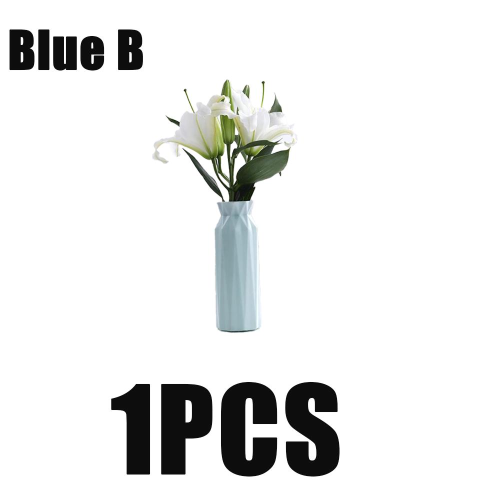 1pcs Modern Flower Vase Plastic Creative Flower Pot Arrangement Container Kitchen Living Bedroom Home Decoration Ornament