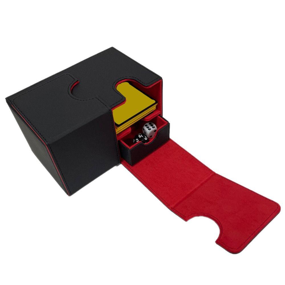 Fashion PU Leather Card Deck Box Flannel Collection Window Collection Box Game Card Organizer Children