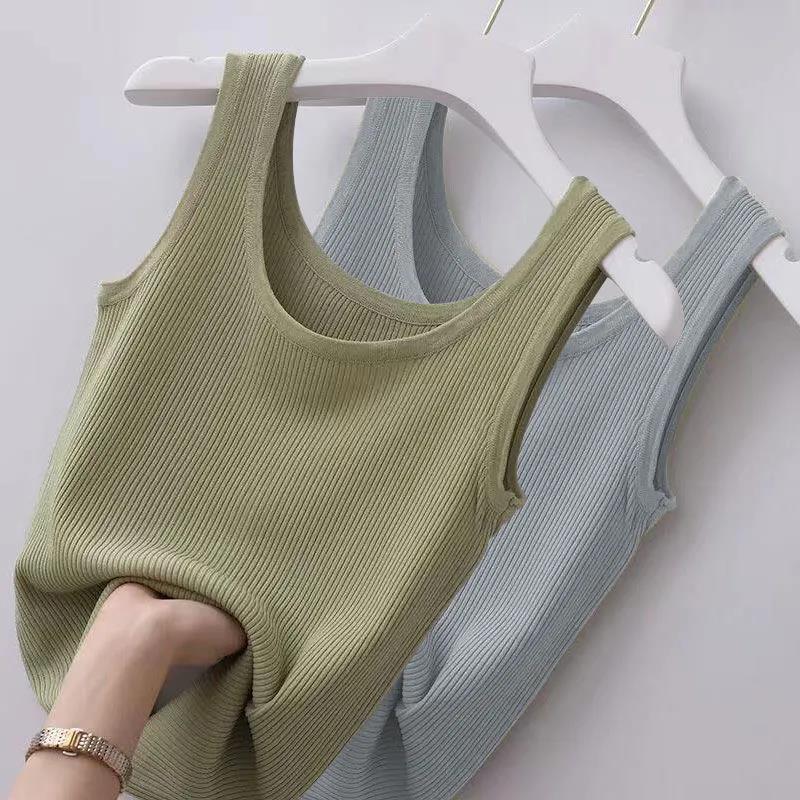 Women's Summer Bottoming Short Knitted Sleeveless Top