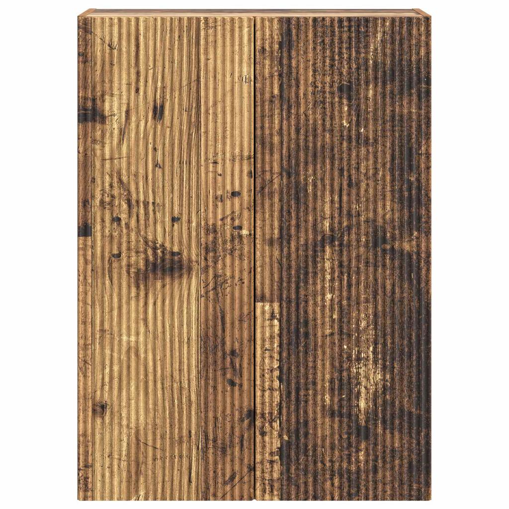 Wall Mounted Cabinet Reclaimed Wood Look 66 x 34.5 x 90 cm Particleboard