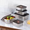 3/2/1/0.6L Edelstahl Kühlschrank Lebensmittel Aufbewahrungsbox Mit Kunststoffdeckel Lebensmittelzubereitungs-Frischebox Picknickbox