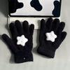 Women Coral Velvet Gloves Outdoor Warmer Soft Cartoon Star Cute Plush Cycling Solid Winter