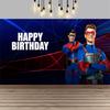 Superhero HenryDangers Birthday Party Background Kids Photography Banner Boys Birthday Party Decoration, Photo Booth Props148