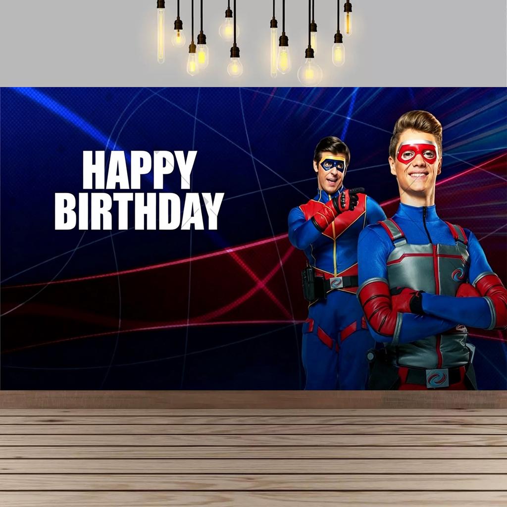 Superhero HenryDangers Birthday Party Background Kids Photography Banner Boys Birthday Party Decoration, Photo Booth Props148