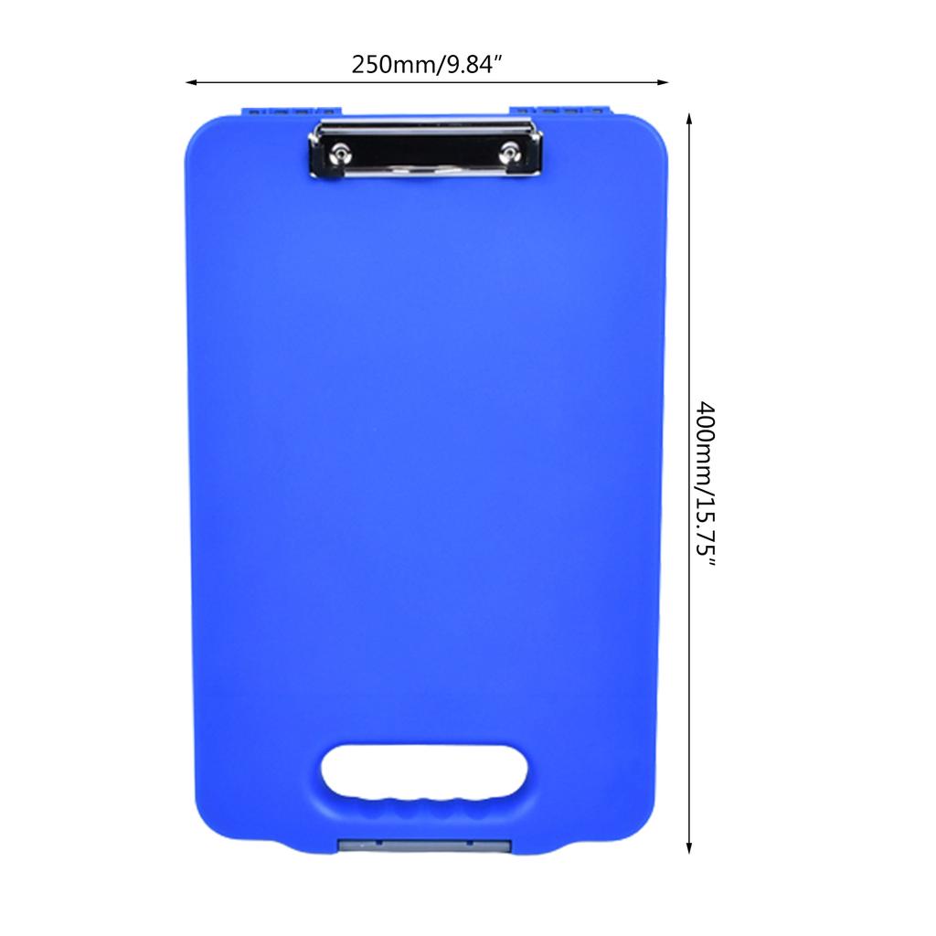 3-in-1 Clipboard with File Case Stationery Box Handheld Document Case Waterproof File Folder for Hospital Nurse Doctor