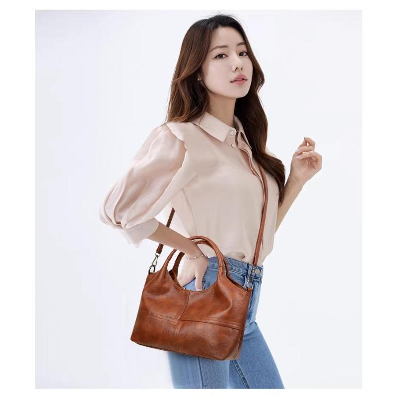 Fashion Vintage Leather Handbag with Top Handle Shoulder Bag Womens Vintage Crossbody Bag Work Shopping and Meeting Friends Ladies' Holiday Gifts