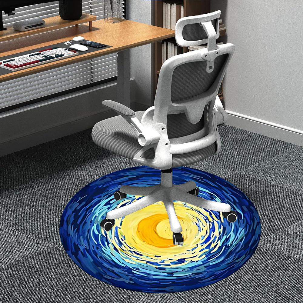 

1pc Starry Sky Chair Carpet for Office, Soft, Non-Slip Polyester Mat, Office, Living Room, Bedroom, Durable Polyester yy251207132 80cm by 80cm