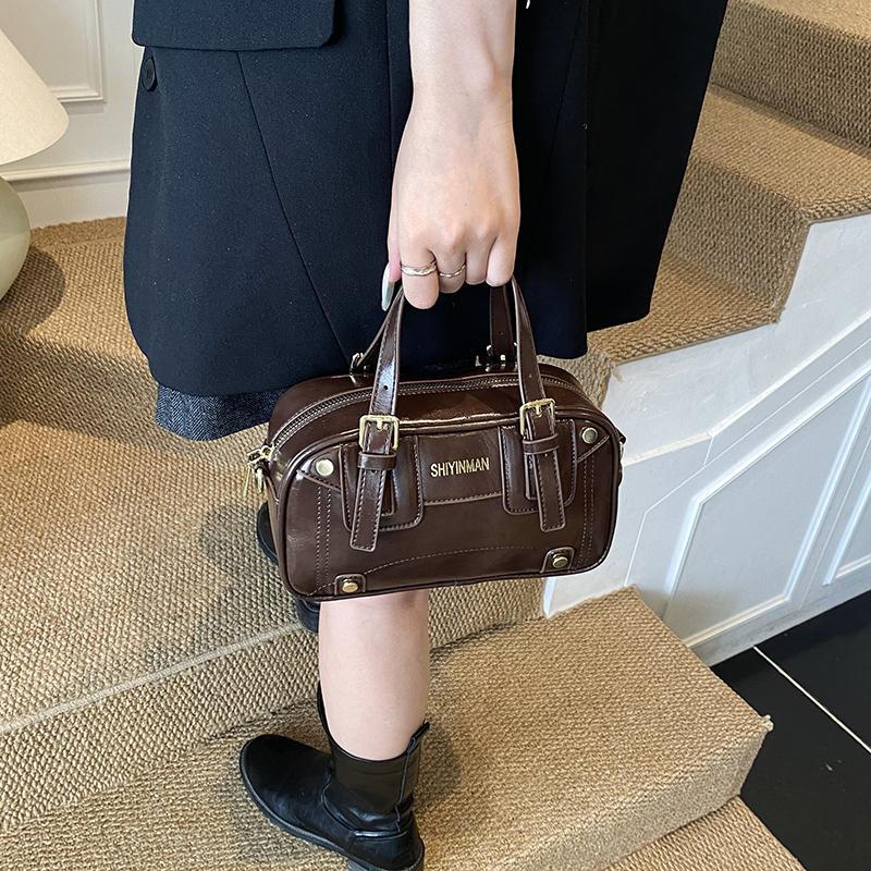 Bowling Bag Women's Handbag Autumn and Winter Large-capacity Bag Crossbody Women's Versatile Commuter Bag Single Shoulder Portable