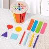 Solid Wood Sorting Bin: Color & Shape Recognition Toy for Ages 3-6