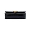 Tory Burch Eleanor Solid Double T Logo Crocodile Pattern Flap Chain Leather Handbag Women Handbags Black Gold 152261-890