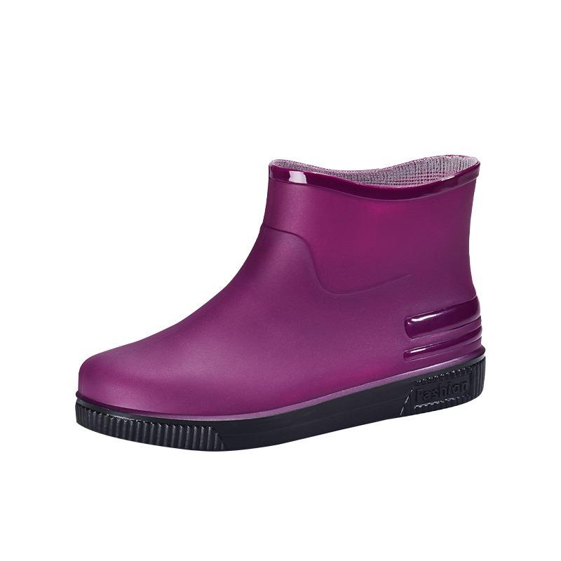 New fashionable women's low-tube rain boots warm and non-slip short tube water shoes beef tendon sole wear-resistant adult water shoes