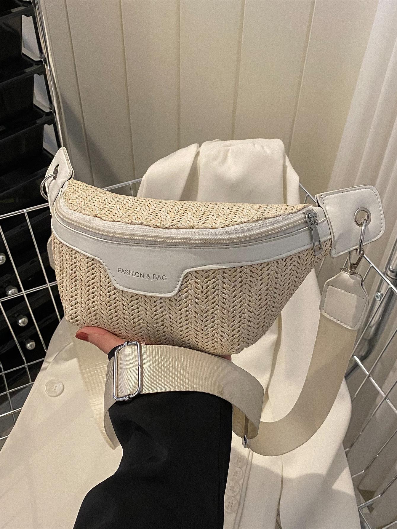 

ins Hong Kong style small bag women 2025 popular new trendy fashion fanny pack Internet celebrity Korean version wide shoulder strap crossbody bre