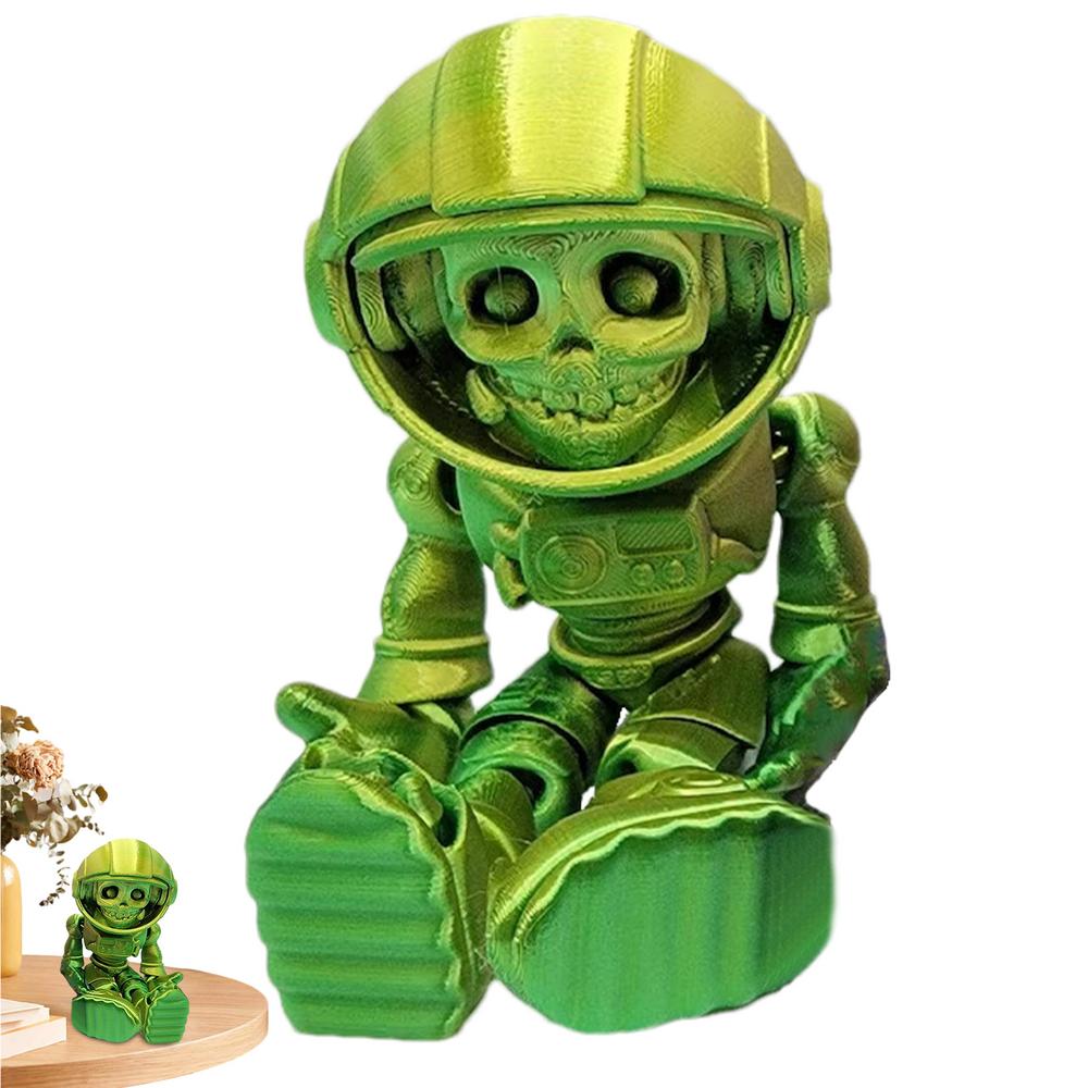 3D Printed Articulated Skeleton 3D Printed Astronaut Statue Room Astronaut Decor Figures Desktop Decoration Movable Joints For