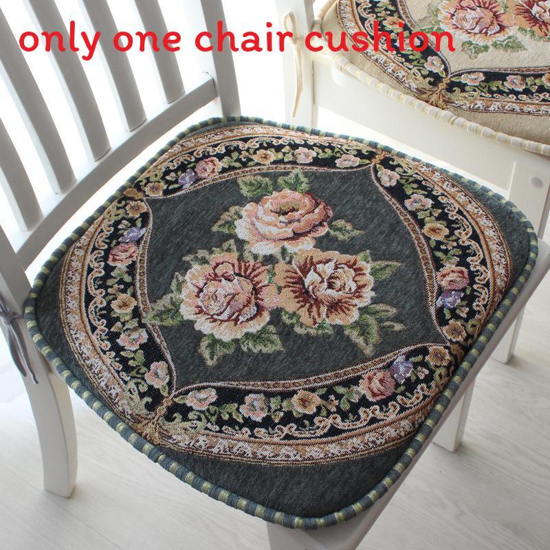 Chenille Non Slip Chair Cushion With Floral Pattern For Home Dining And Office