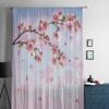 Sakura Blossom Japanese Cherry Tree Chiffon Sheer Curtains for Living Room Bedroom Window Curtain Voiles Tulle Cortinas