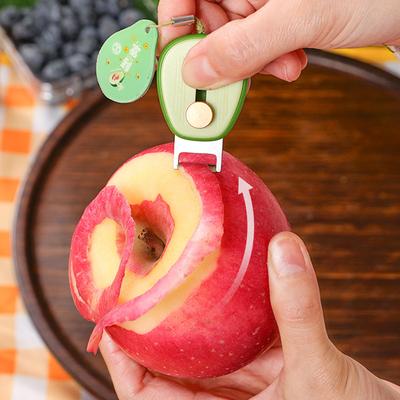 Mini Cartoon Skalbarer Schäler Edelstahl Obst Schälmesser Tragbarer Schäler Süßes Schälmesser Avocado Küchenhelfer Werkzeug