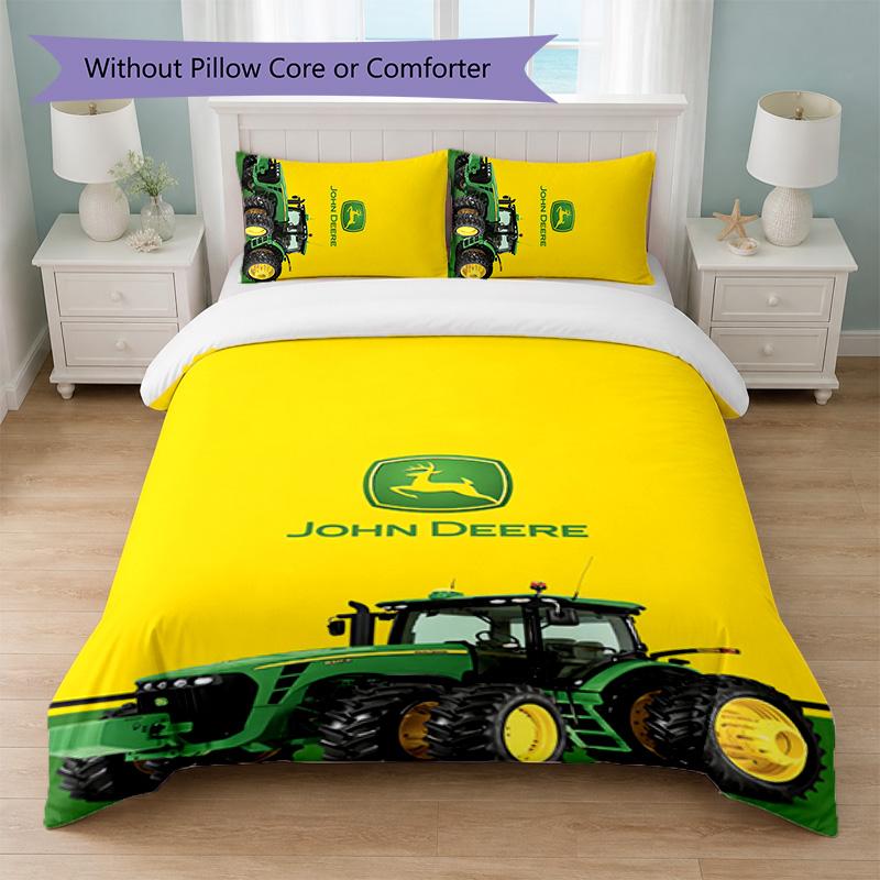 John Deere Print 3Pcs Duvet Cover Set 1 Duvet Cover and 2 Pillowcases Soft Bed Linen For Household Bedroom