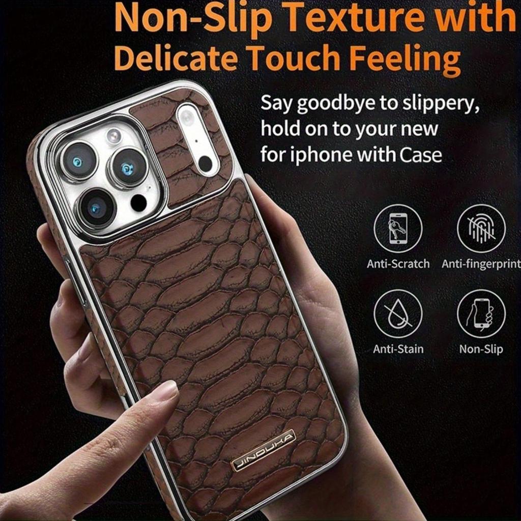 This New Retro Luxurious Phone Case Features a Snake Skin Pattern And Is Compatible with for Iphone 17 Air, for Iphone 17/16 Plus/15 Pro Max.