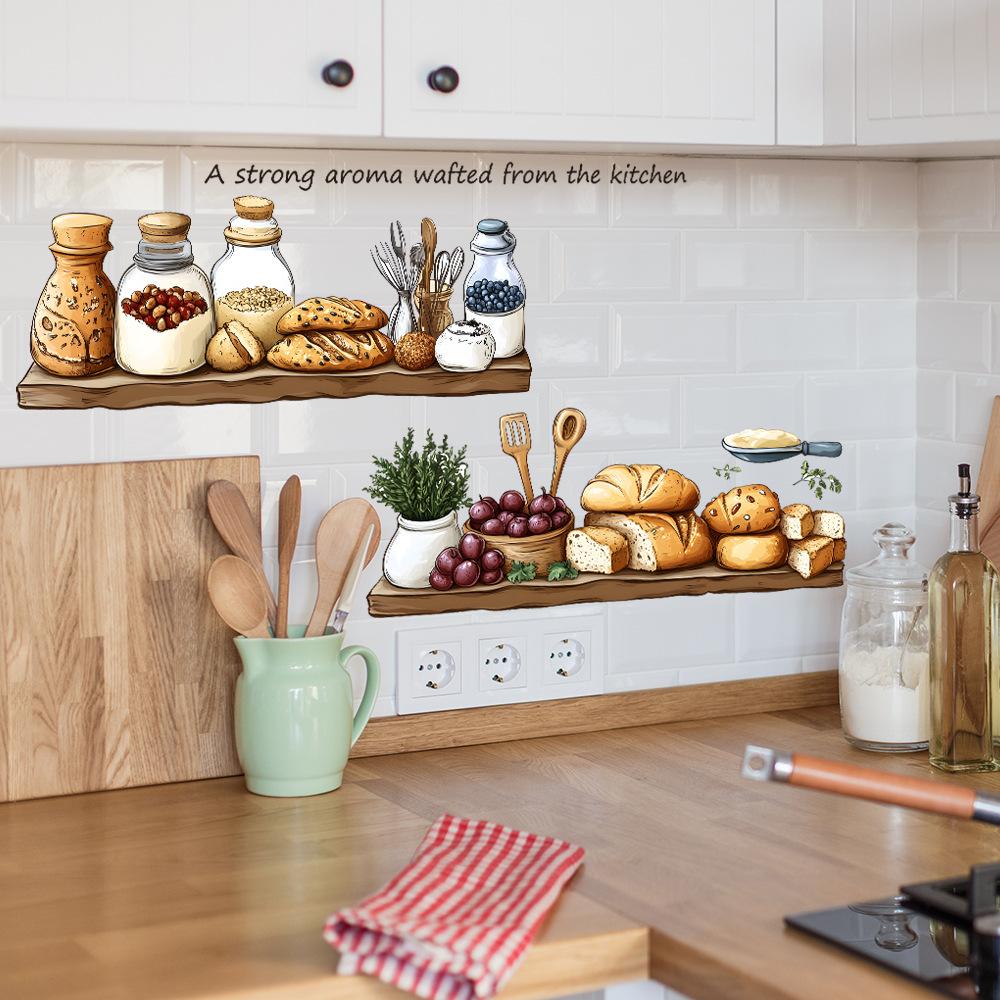 Painted Food Bread Fruit Kitchen Restaurant Home Background Beautification Decoration Wall Stickers