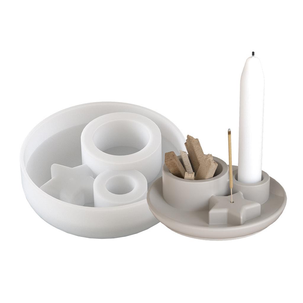 Flexible Silicone Mould for Creating Unique Star and Moon Candle Stand Designs for Handmade Gifts and Home Accent