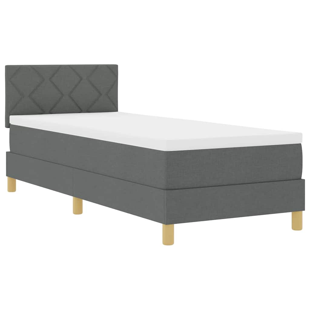 Box Spring Bed with Pillow Dark Gray 80 x 200 cm Fabric