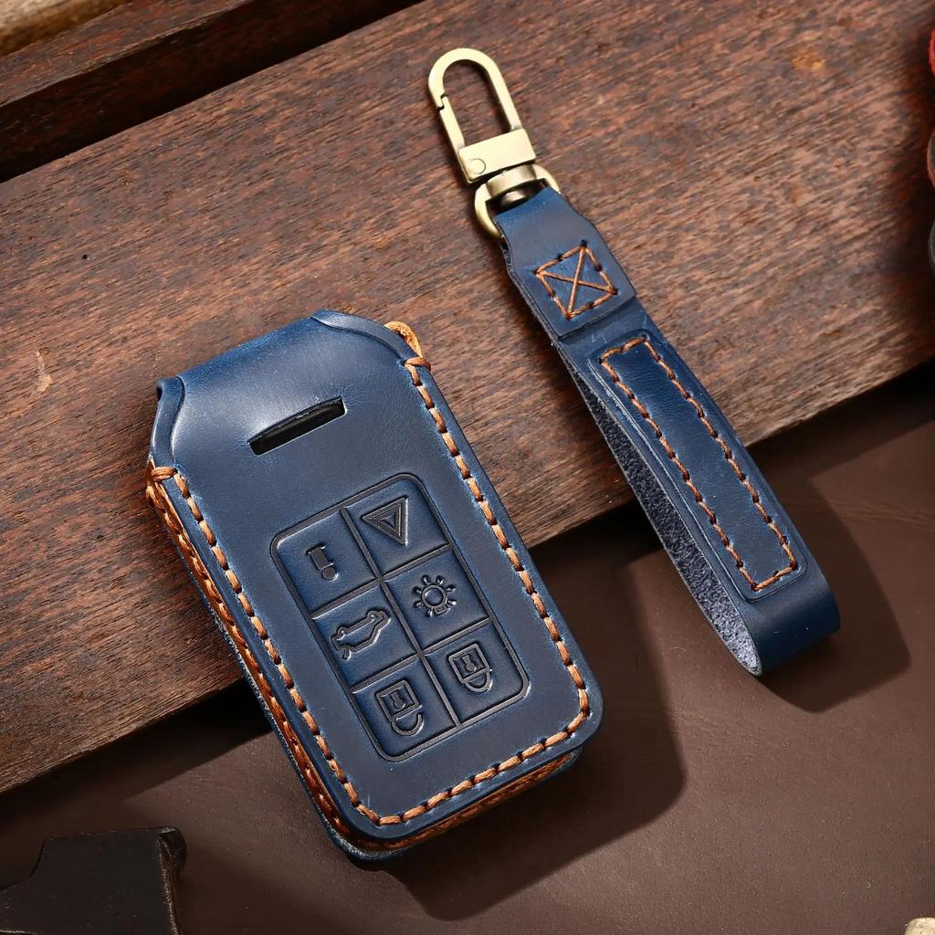 Luxury Leather Car Key Case Cover Fob Protector for Volvo Accessories XC60 V60 S60 XC70 V40 Keychain Holder Keyring Shell Bag