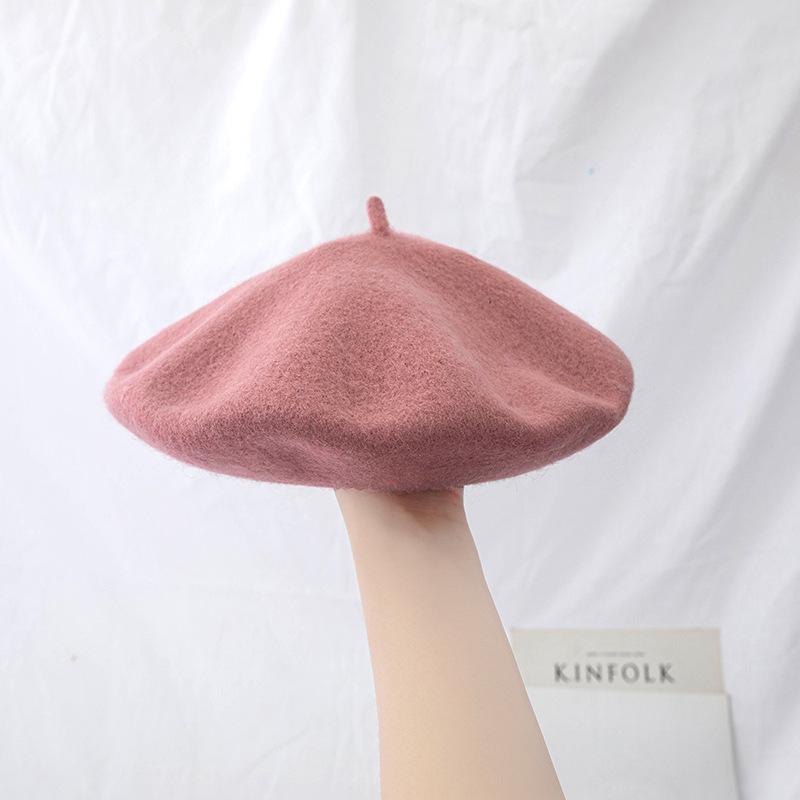 Women's Cross-Border Wool Beret: Autumn/Winter Korean-Style, British Retro Octagonal Painter Hat for Large Head Circumference
