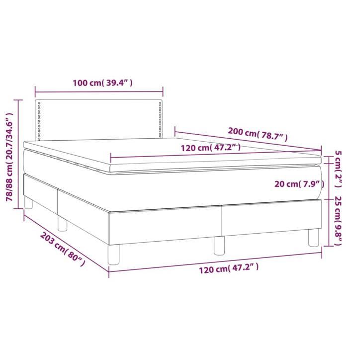 VidaXL Slat Bed Base with Mattress and LED, Upholstered Bed, Double Bed, Adult Bed for Interior Bedroom, 3133061