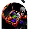 Dark Skeleton Ball Set 6cm Halloween Party Tree Hanging Porch Decoration Painted Plated Ball Hanging,halloween Indoor Decor,halloween Decorations,