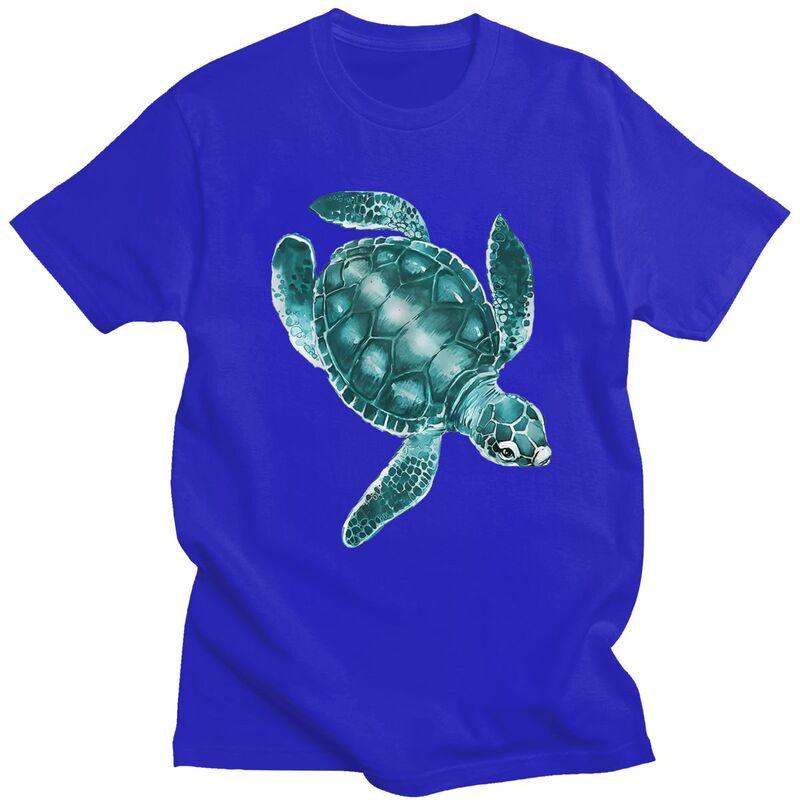 Προσαρμοσμένο Ανδρικό T-Shirt Θαλάσσια Χελώνα Κοντομάνικο Βαμβακερό T-Shirts Κλασικό T-Shirt Casual T-Shirt Χαλαρή Εφαρμογή Ρούχα