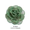 8Cm Green Dusted Camellia Rose Flower Decoration Handmade Headgear Hair Accessories Clothing Accessories Diy