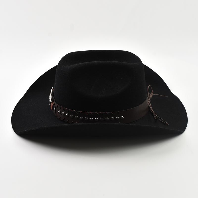 100% Wool Cowboy Hats Autumn and Winter Lady Cowgirl Jazz Hat Men's Western Curved-brimmed Felt Fedora Hat
