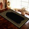 Tapete de Oração Muçulmano Tapete Preto para Sala de Estar Tapete de Sofá Decoração de Casa Tapete de Cabeceira de Quarto Tapete para Salão Corredor Tapete de Chão Capacho Lavável