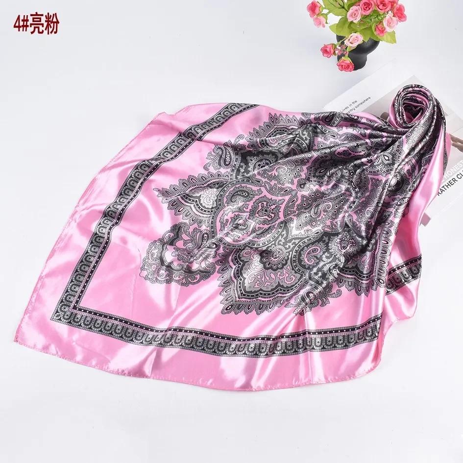 Unisex Turban Head Scarf Headwear Square Hair Scarves for Riding Camping Cycling Exquisite Silk Feeling Hair Cover Wrap