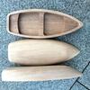 Handcrafted Wooden Fishing Boat Model Mini Canoe Vintage Ocean Landscape Decor Rustic Ornament for Home Office Desktop Gift