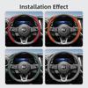 Steering Wheel Cover Suitable for Alfa Romeo, Wave-Shaped Sporty Design, Breathable Leather, Segmented, Non-Slip, Sweat-Absorbent, Giulia 952, Stel