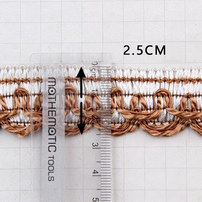 16.5 Meter 2.5cm Braid Lace Trim Edge Curtain Sofa Clothes Decor Lace Ribbon Polyester Furniture Upholstery DIY Crafts