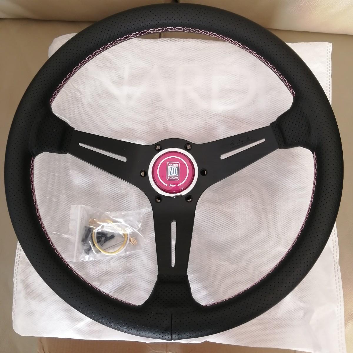 Nardi type steering deep cone 35 unused pink stitch drift