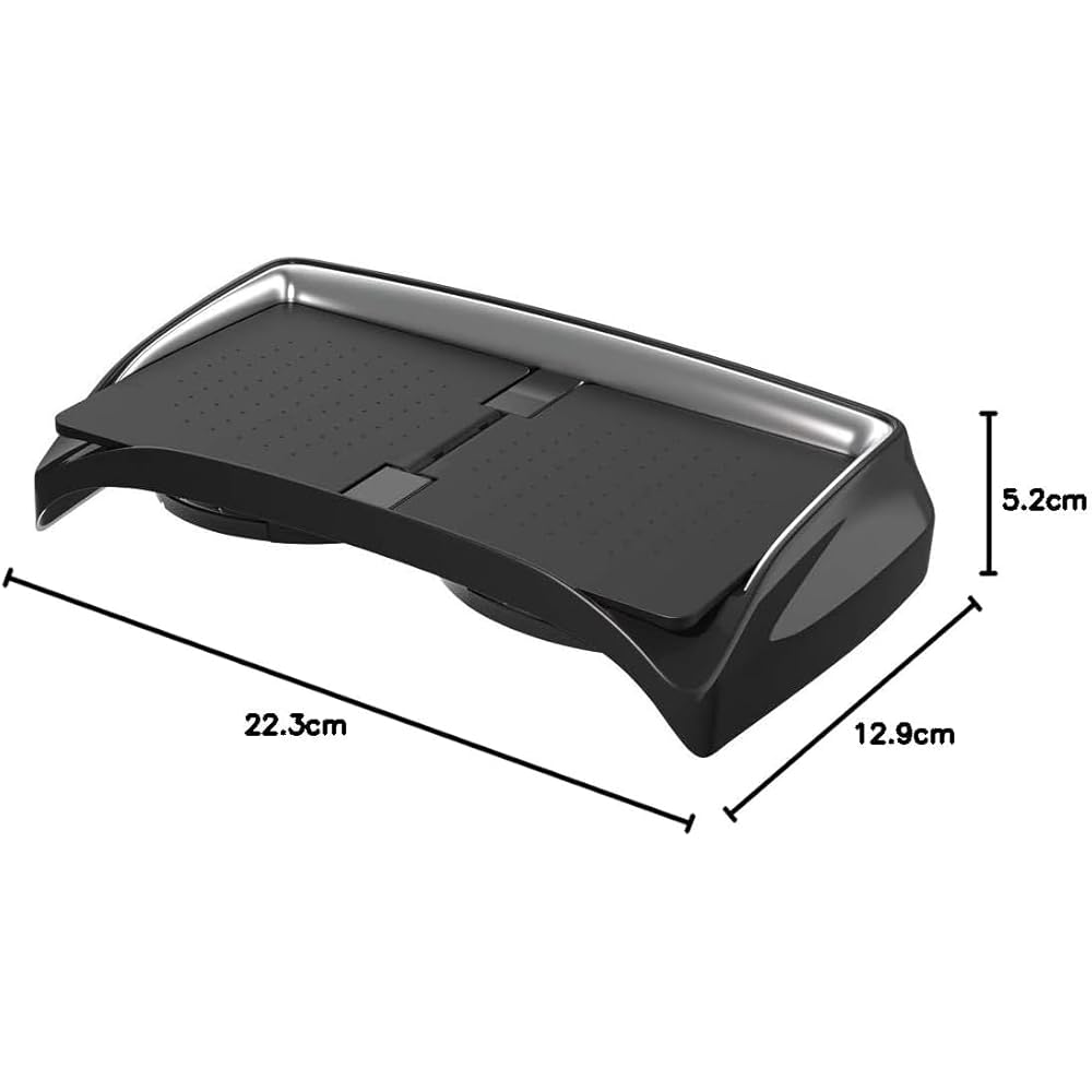 Tsuchiya YAC Vehicle-Specific Console Tray for Toyota 80 Series Harrier, Black/Silver, SY-HR15