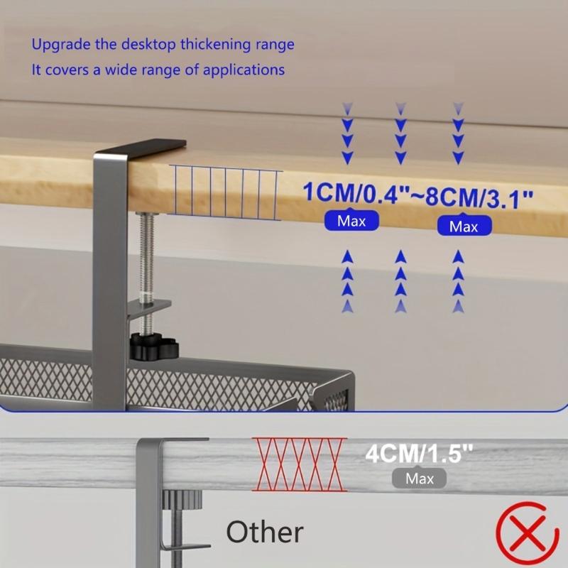 Hanging Wire Basket Under Shelf Organizer Desk Storage Solution For Kitchen Office Pantries Bathroom And Closet