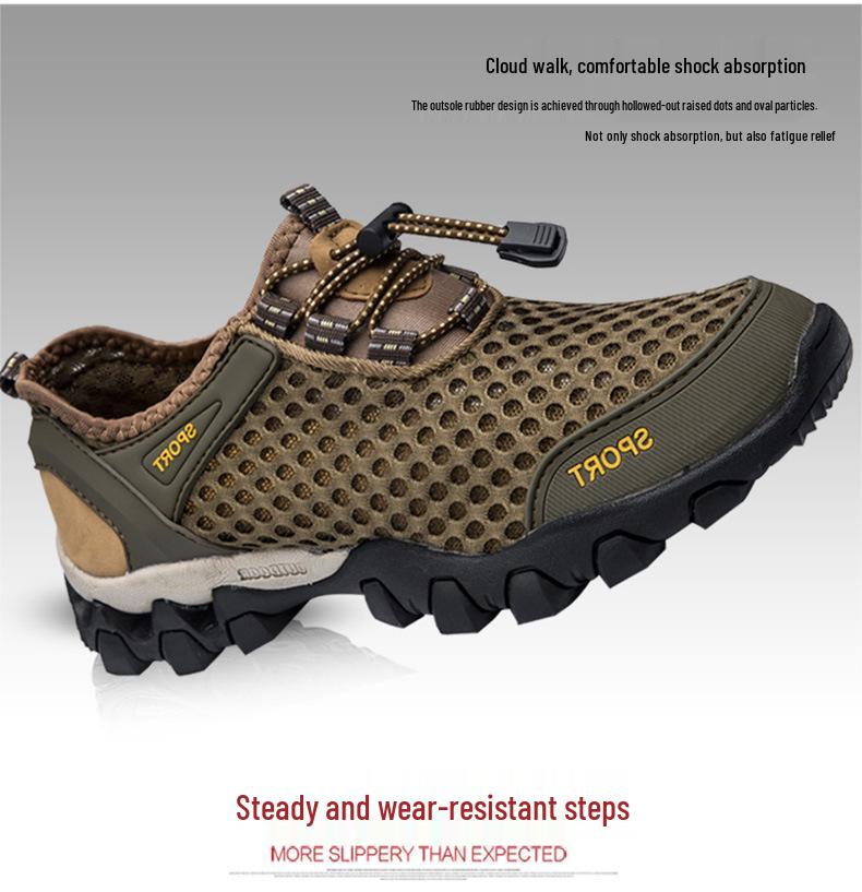 2023 Men's Breathable Mesh Outdoor Hiking Shoes - Round Toe Casual Sports Footwear