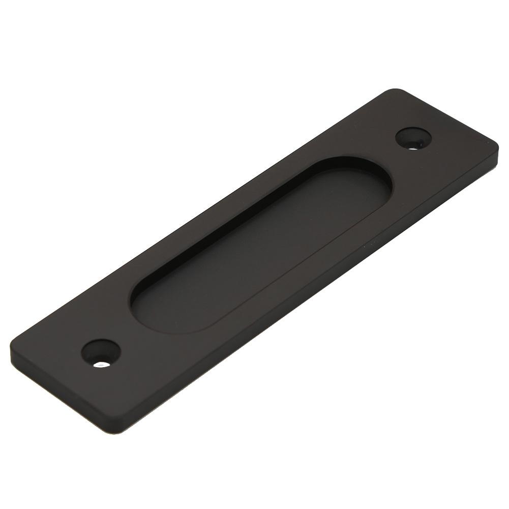 Dual-Sided Black Surface-Mounted Sliding Barn Door Handle