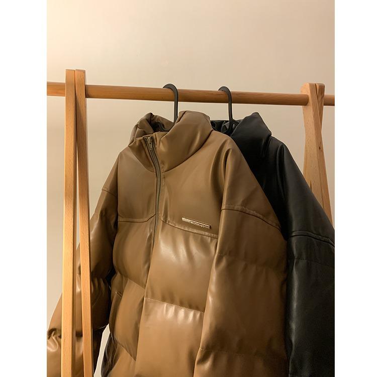 Unisex Koreanischer Stil Wasserdichte PU-Leder Winterjacke - Dick, Kälteschutz, Trendig & Lässig für Paare