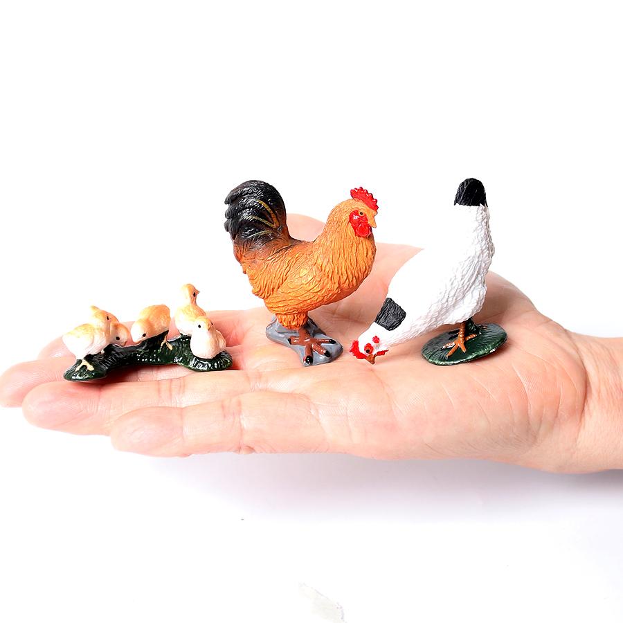 

Реалистичные пластиковые фигурки животных на ферме, гусь, утка, курица, цыпленок, домашняя птица, модели животных, игровой набор из 3 предметов для детей и малышей