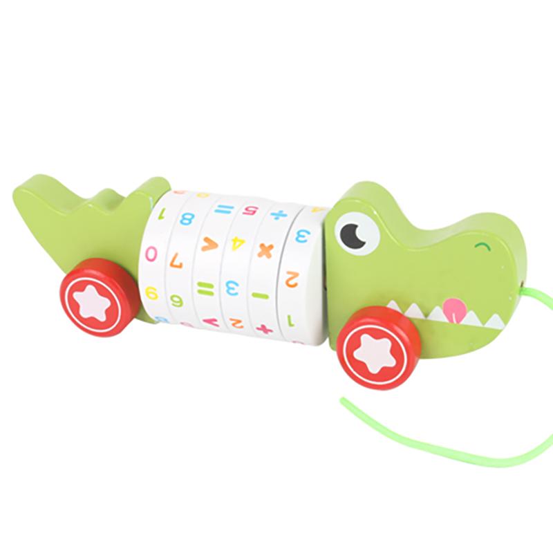 

Деревянная машинка-каталка с животными, машинка с веревочкой для буксировки, игрушки для буксировки, каталка для малышей, уточка, щенок для детей, раннее развитие, для малышей Animal