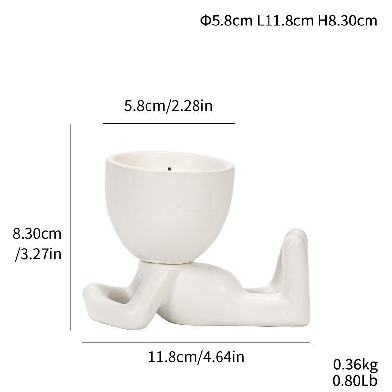 Romantic Ceramic Aromatic Candle Holder: Creative Anthropomorphic Decor