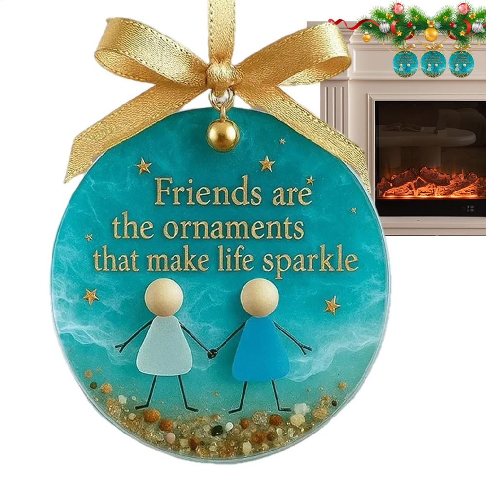 Friendship Ornaments 2D Acrylic Christmas Tree Pendant Art Friend Keepsake Pendant For Women Winter Home Colleague Holiday Bag