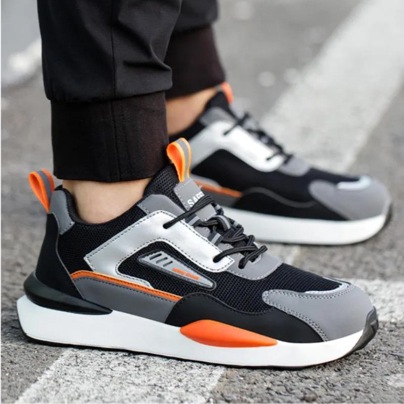 Fashion High End Shock Absorption Wear Resistant Men Working Safety Shoes Anti Smashing Puncture Protection Labor Protection Shoes